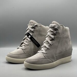 Sorel Women's 9 Boots Hidden Wedge Suede Grey Waterproof Out N About
